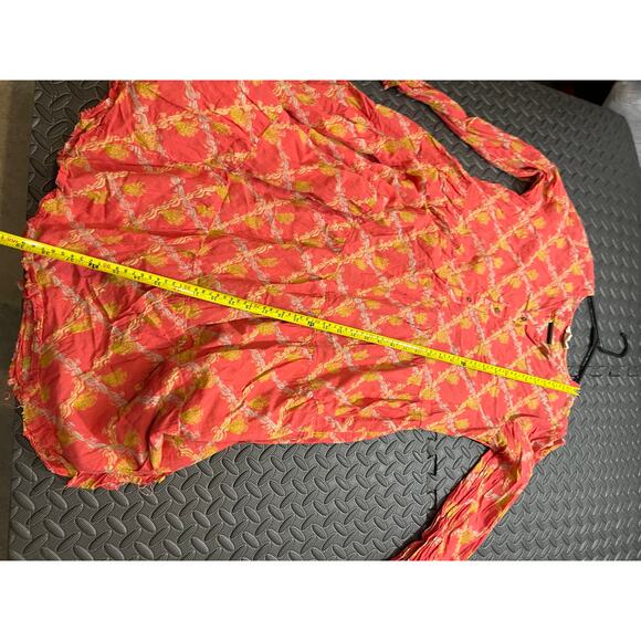 Fragnard Parfumeur Orange Red‎ Yellow Button Dress Womens One Size Anthropologie - Picture 5 of 6